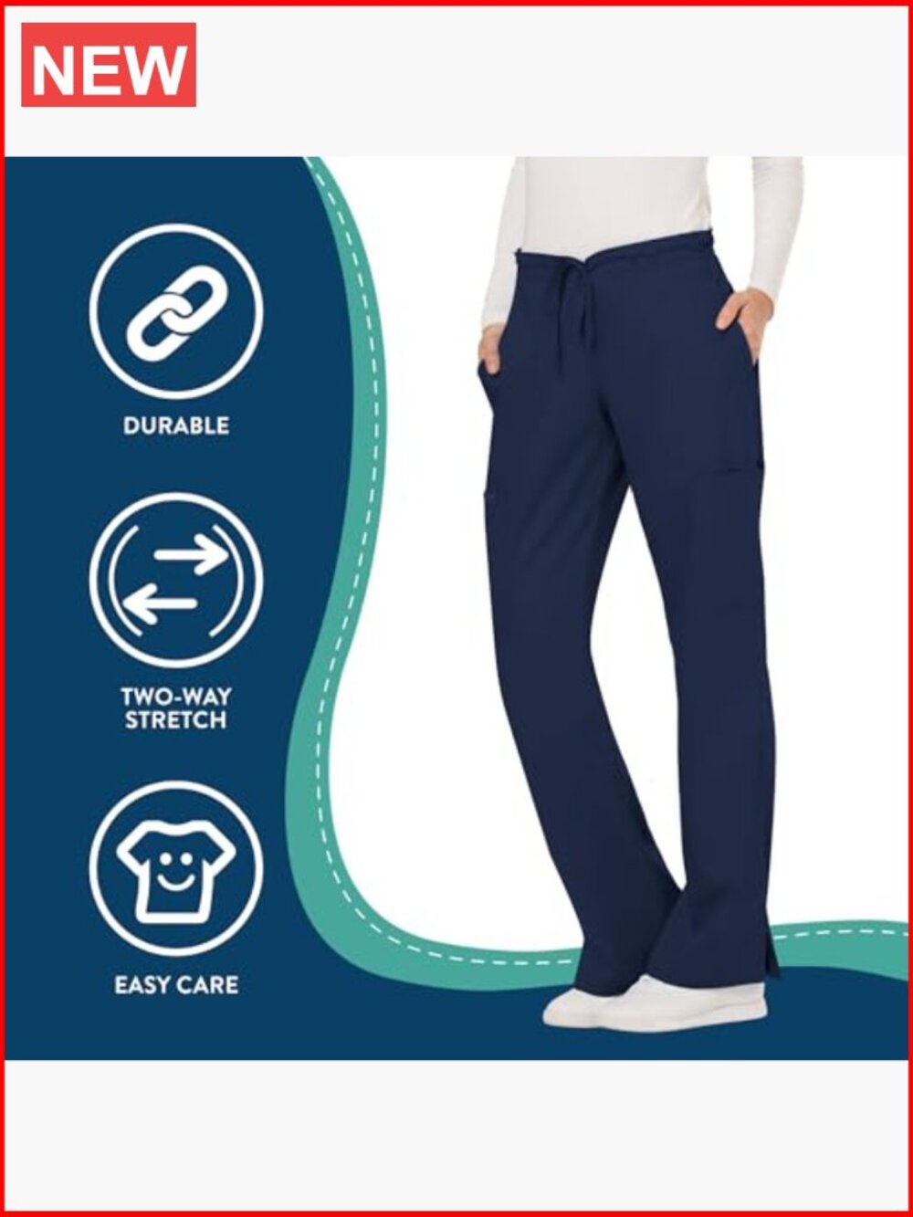 Cherokee Women Scrubs Pant Workwear Revolution Mid Rise Moderate Flare - Picture 4 of 7